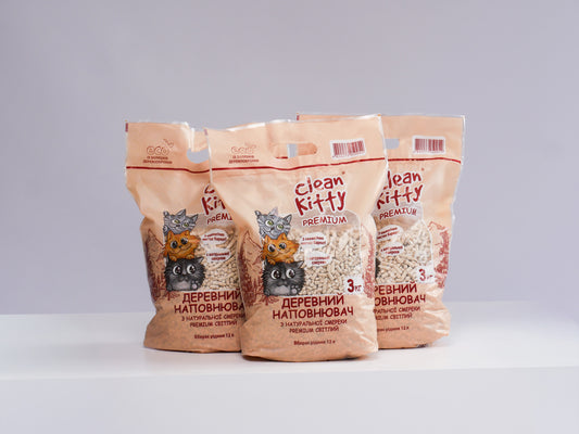 Clean Kitty Natural Silver Fir Granules for Animal Bedding, sacks of 3 kg