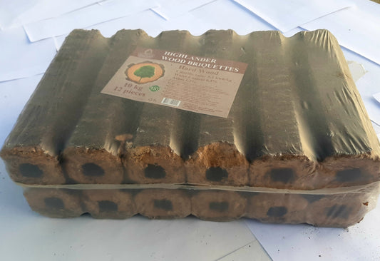 Wood Briquettes Pini kay Highlander, Pure Beech, Octagonal shape, 10 kg sacks, end-trimmed