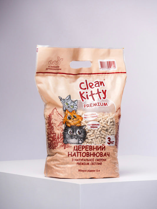 Clean Kitty Natural Silver Fir Granules for Animal Bedding, sacks of 3 kg