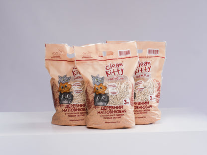 Clean Kitty Natural Silver Fir Granules for Animal Bedding, sacks of 3 kg