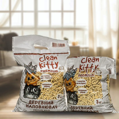 Clean Kitty Natural Silver Fir Granules for Animal Bedding, sacks of 3 kg