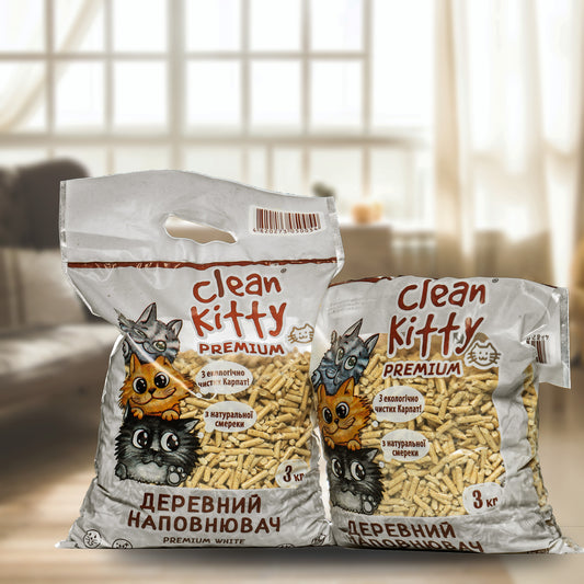 Clean Kitty Natural Silver Fir Granules for Animal Bedding, sacks of 3 kg