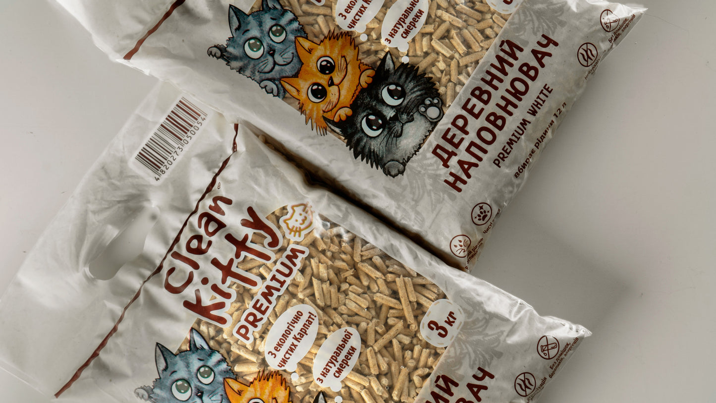 Clean Kitty Natural Silver Fir Granules for Animal Bedding, sacks of 3 kg